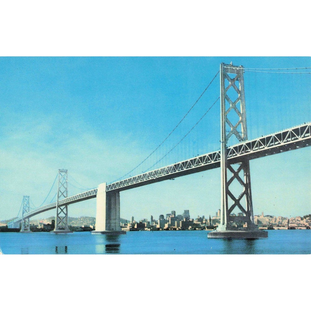 Vintage San Francisco-Oakland Bay Bridge California Selithco Postcard 971